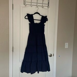 Navy blue ruffle dress